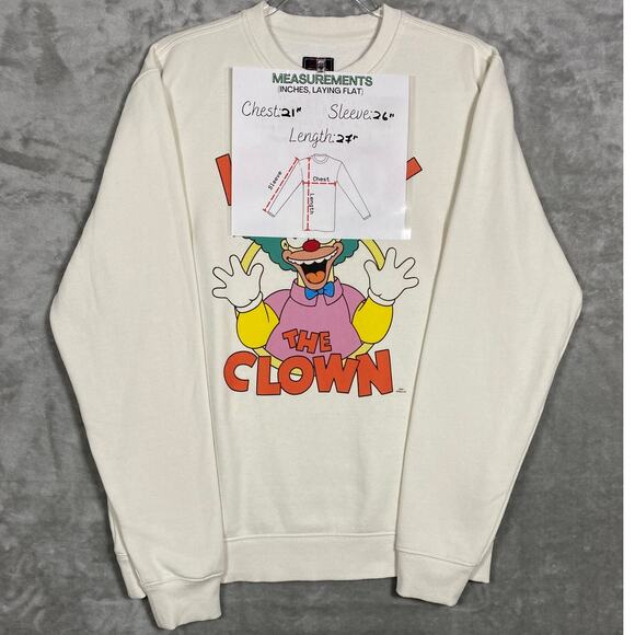 Simpsons Krusty The Clown Crewneck Sweatshirt Men's Billabong Pullover Medium - Picture 13 of 13
